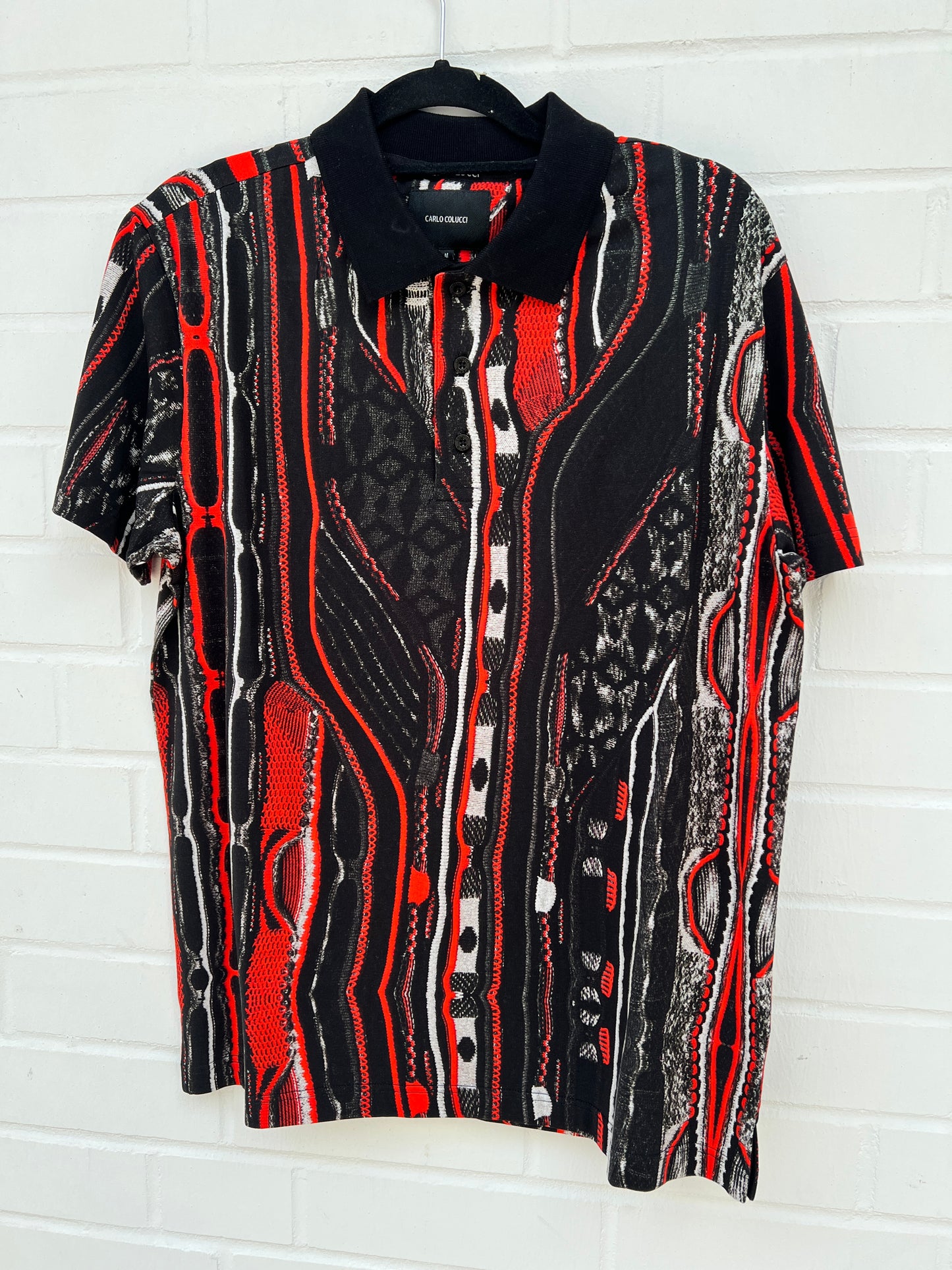 (63) Carlo Colucci Poloshirt schwarz bunt