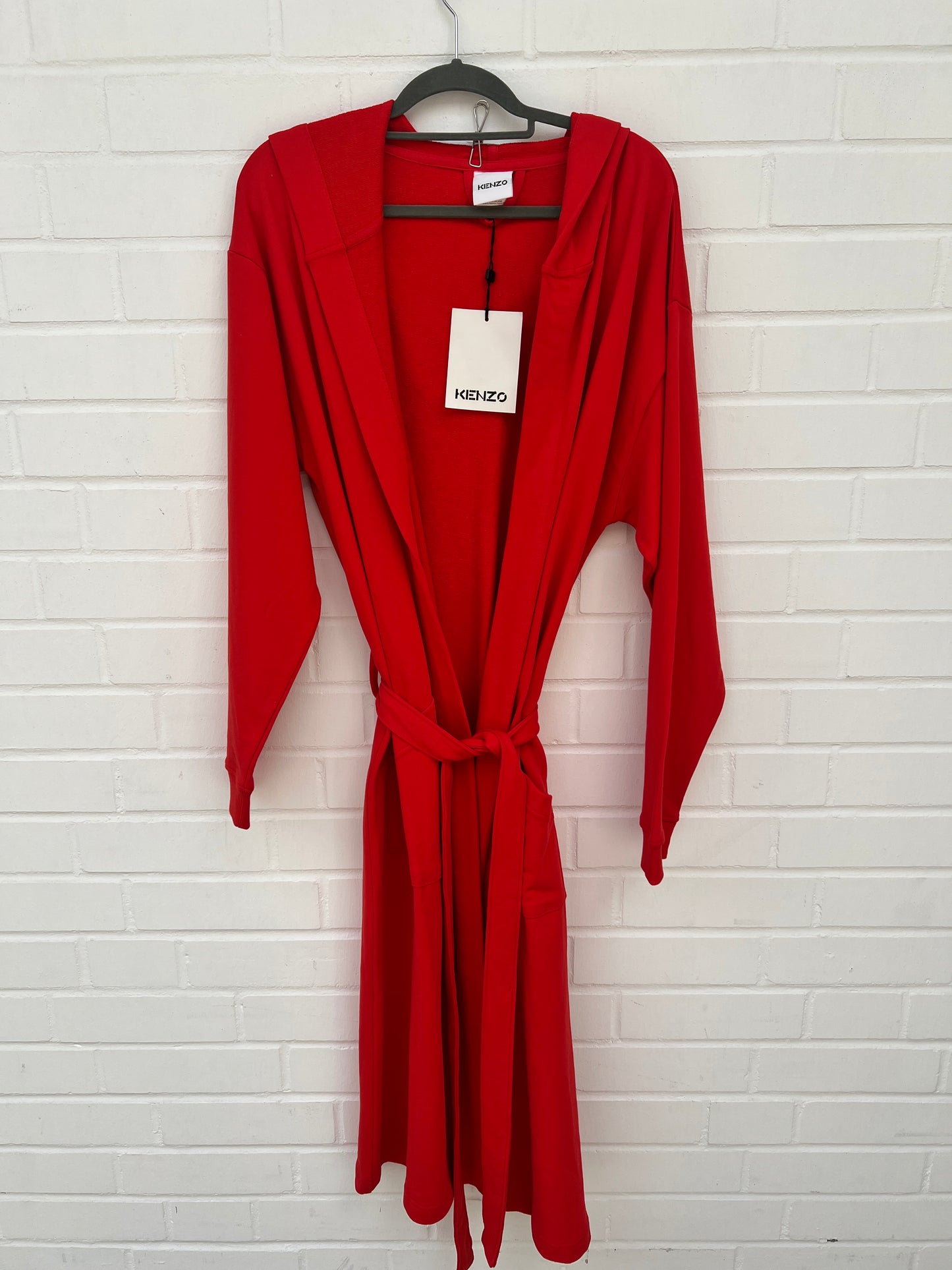 (B2) Kenzo Bademantel mit Kapuze lang orange