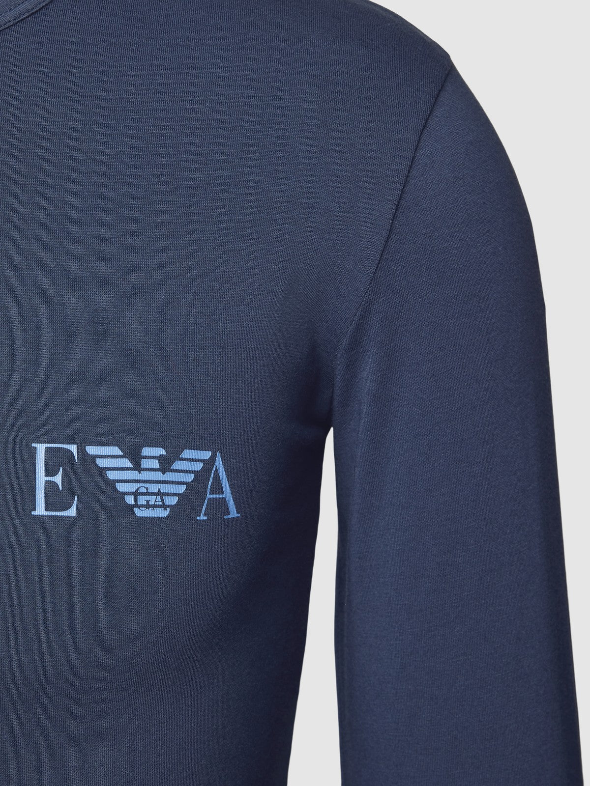 (53) EMPORIO ARMANI Langarmshirt dunkel blau Logo Brust blau SLIM FIT