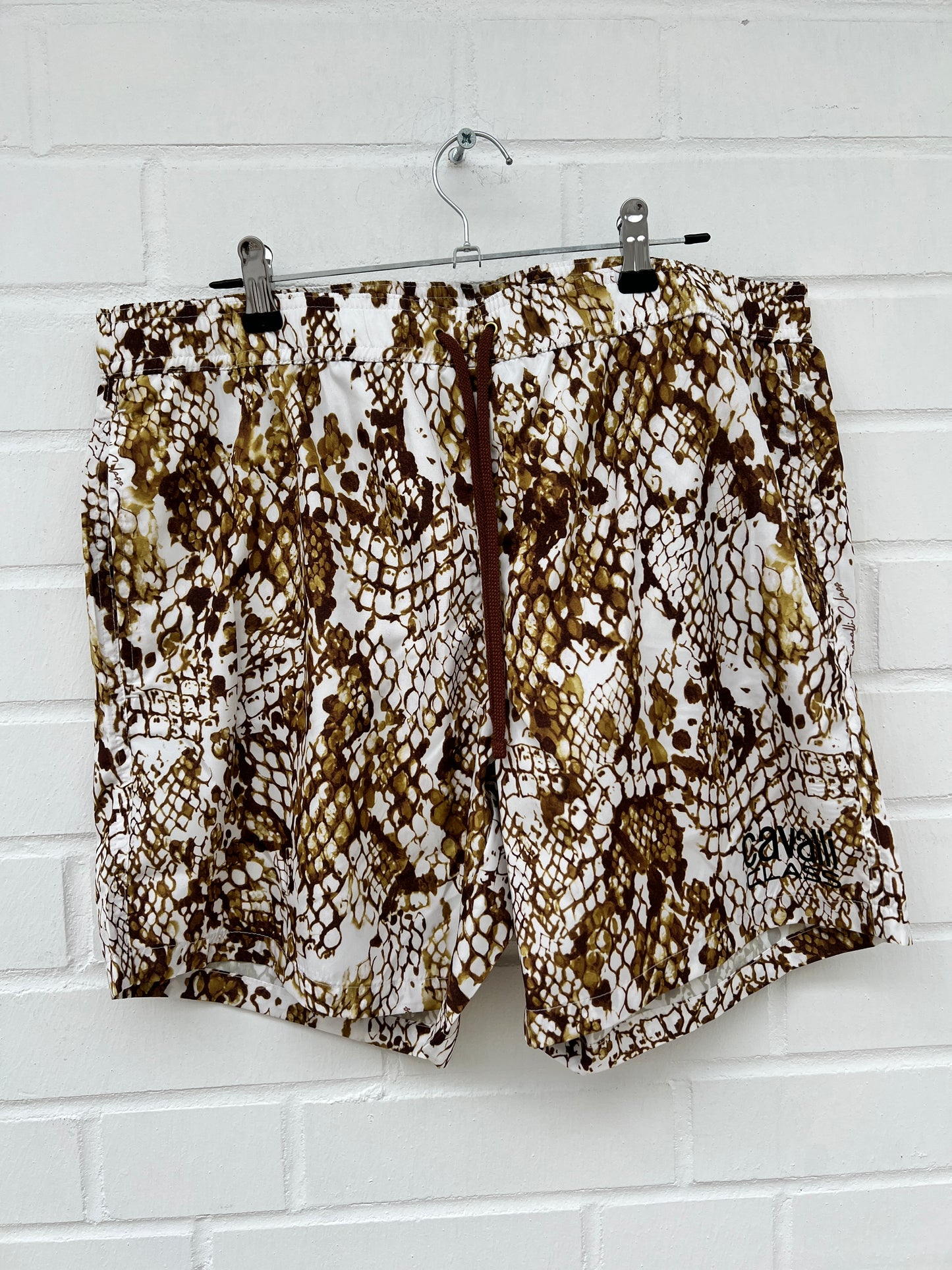 Badehose weiß braun muster Gr.L