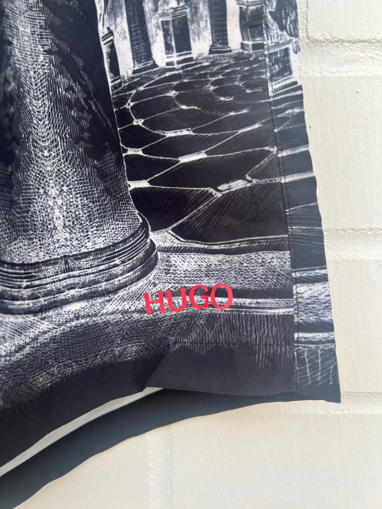 Badehose schwarz muster