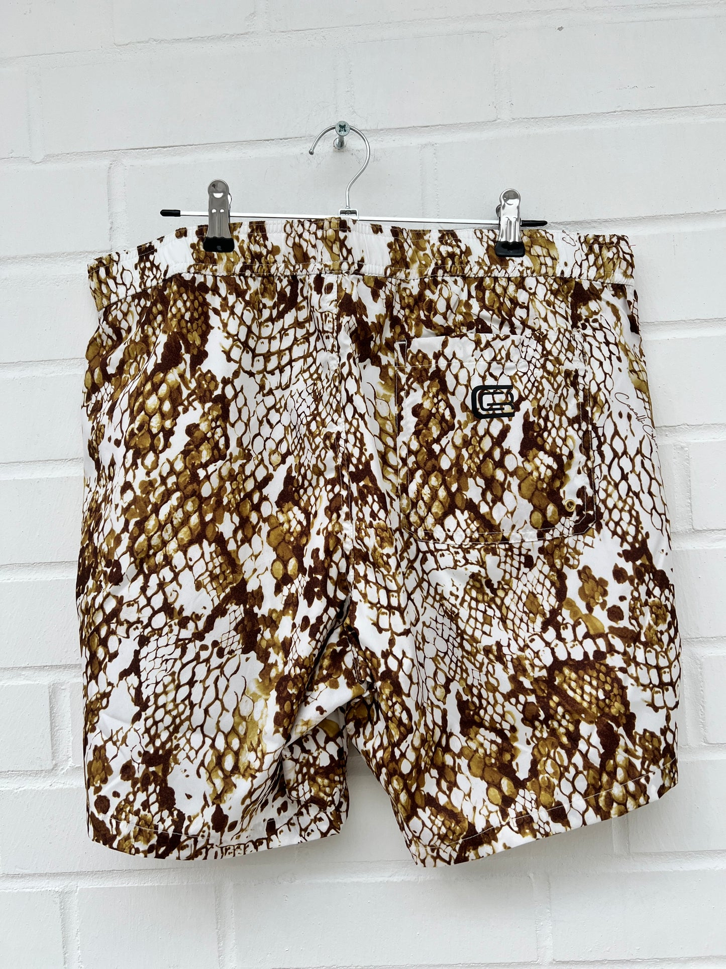 Badehose weiß braun muster Gr.L