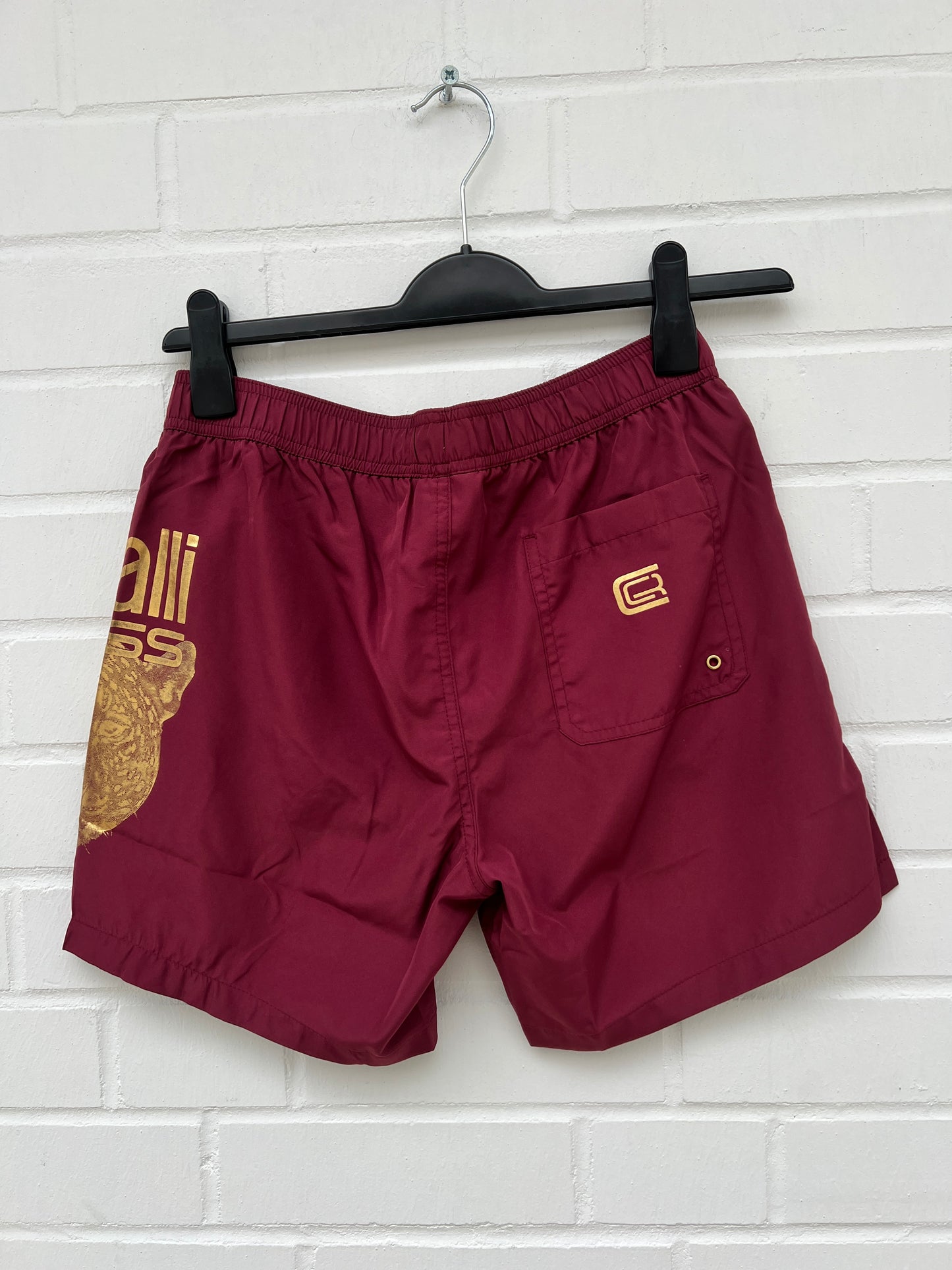Badehose Bordeaux gold logo