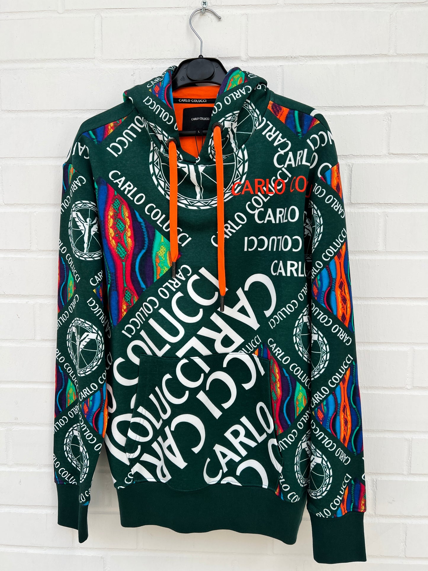 (Stange2) Carlo Colluci Hoodie grünbunt logo Gr.L
