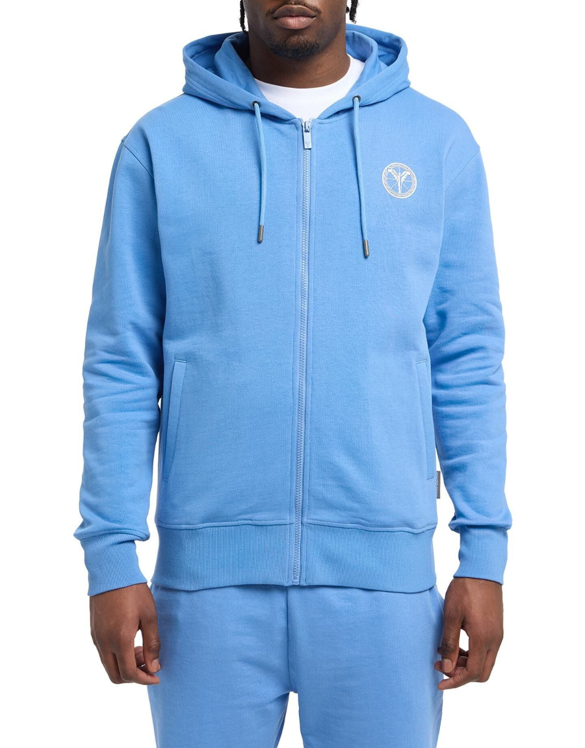 (177+178) Carlo Colucci Anzug Short + Sweatjacke hellblau