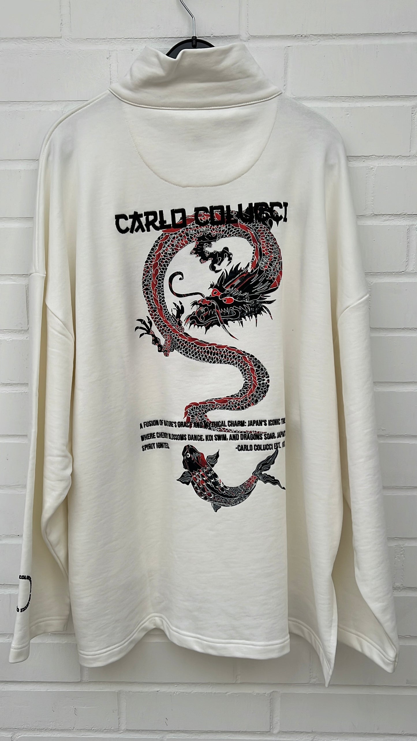 (62) Carlo Colucci Unisex Sweatshirt weißmuster Gr.L