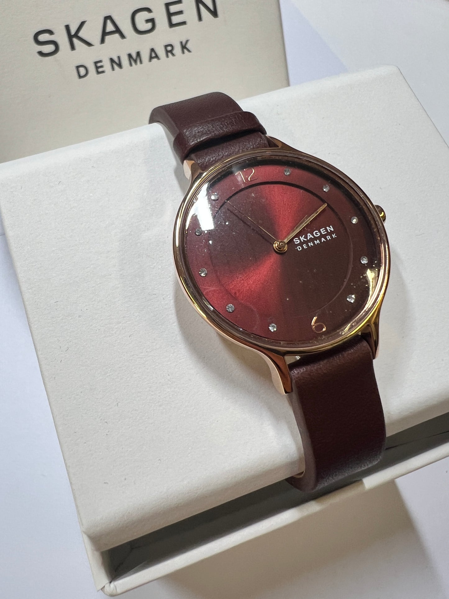 Skagen Denmark Damenuhr braungold