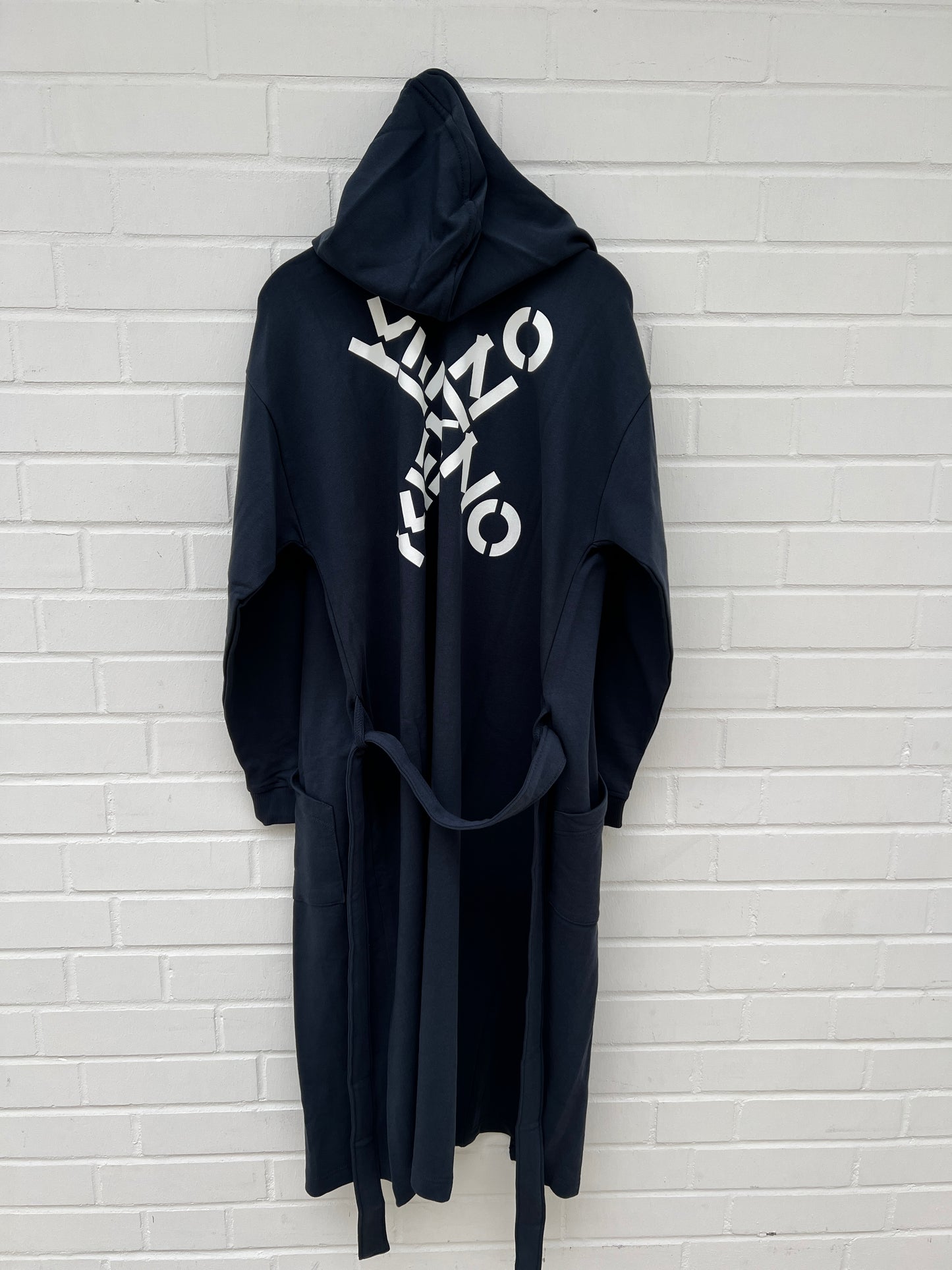 (137) Kenzo Bademantel mit Kapuze dunkelblau