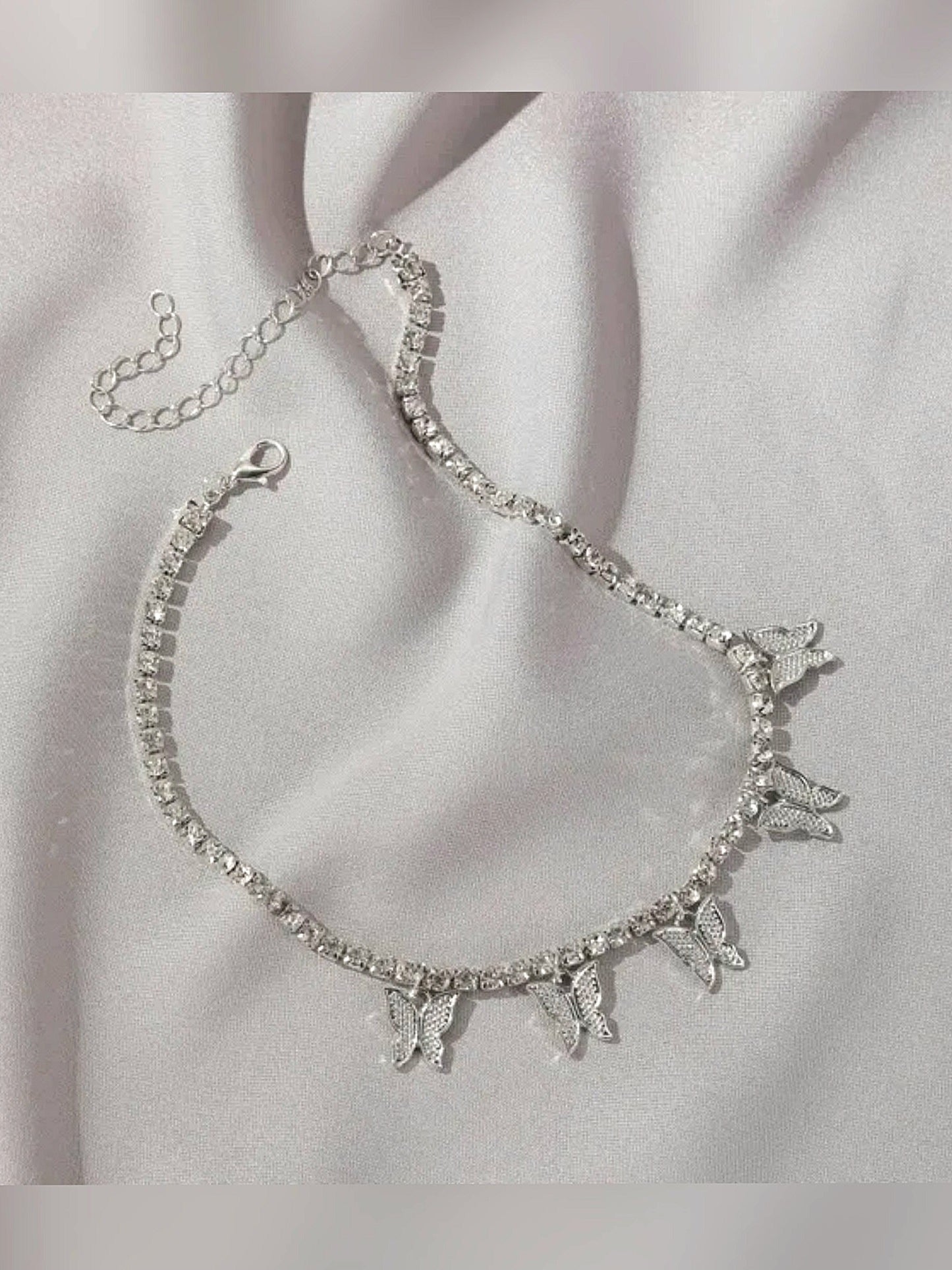 Edelstahl kurze Halskette Schmetterline silber