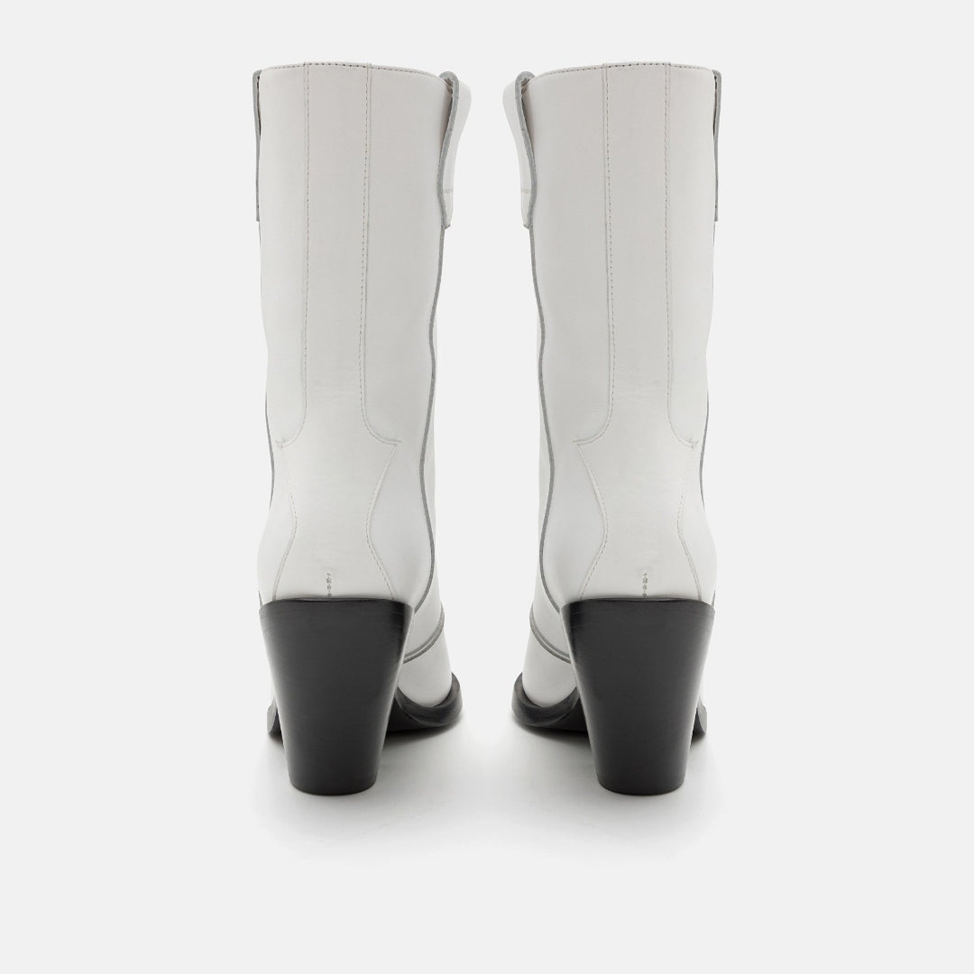 DAVID KOMA Ankle Length Metal Nose Stiefel weiß Gr 38