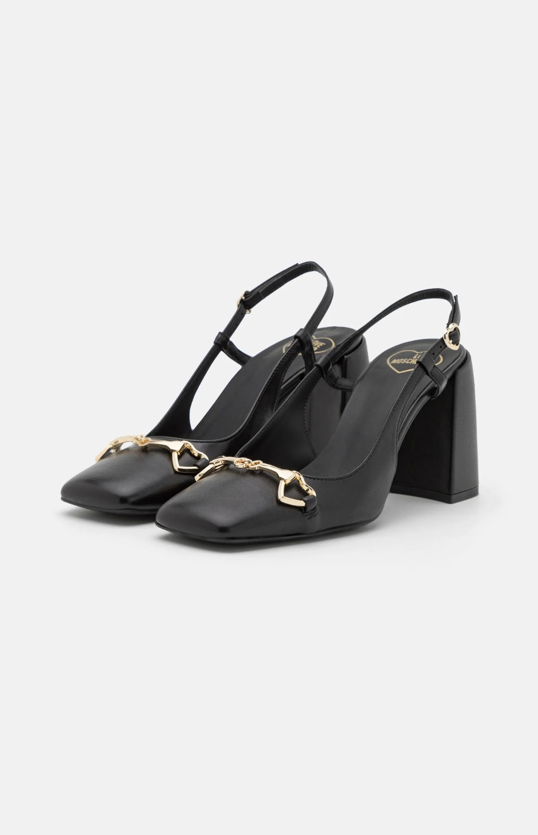 LOVE MOSCHINO High Heels Gr 39 Pumps Sandalen nero leder schwarz