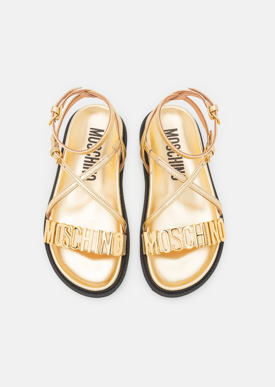 MOSCHINO Riemensandalette Gr 38 Damen gold