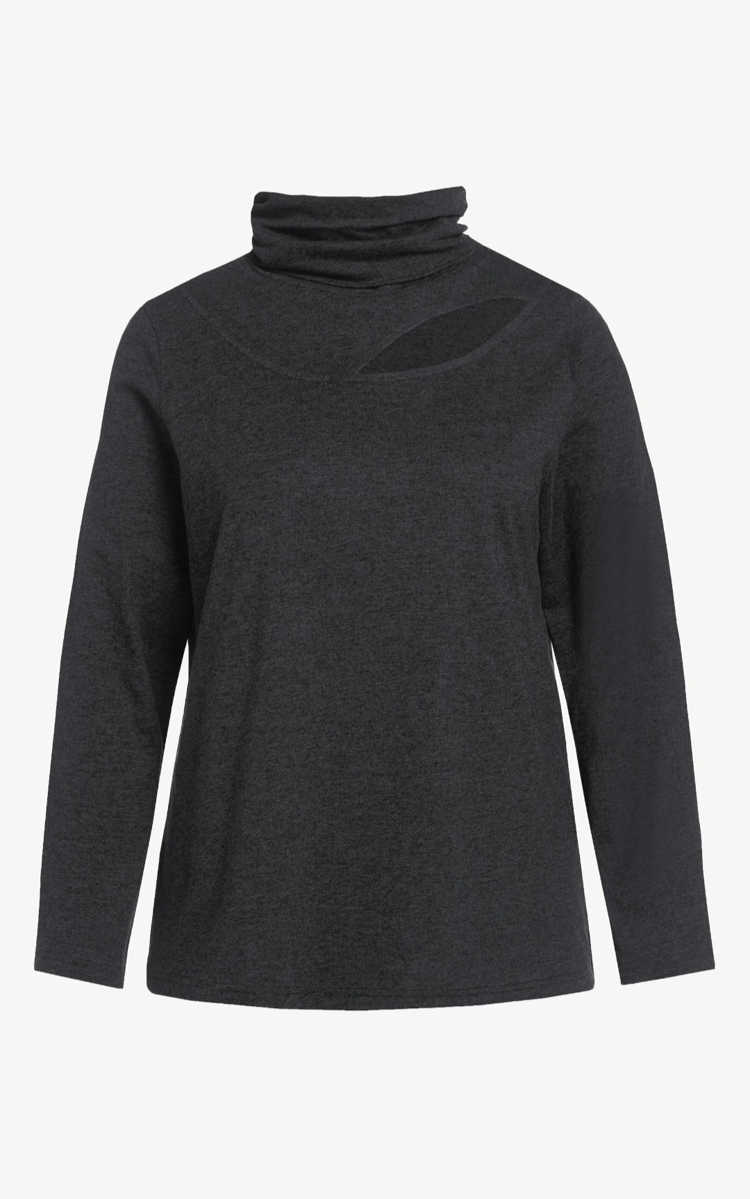 (U29) Ulla Popken Langarmshirt dunkelgrau 810002 121