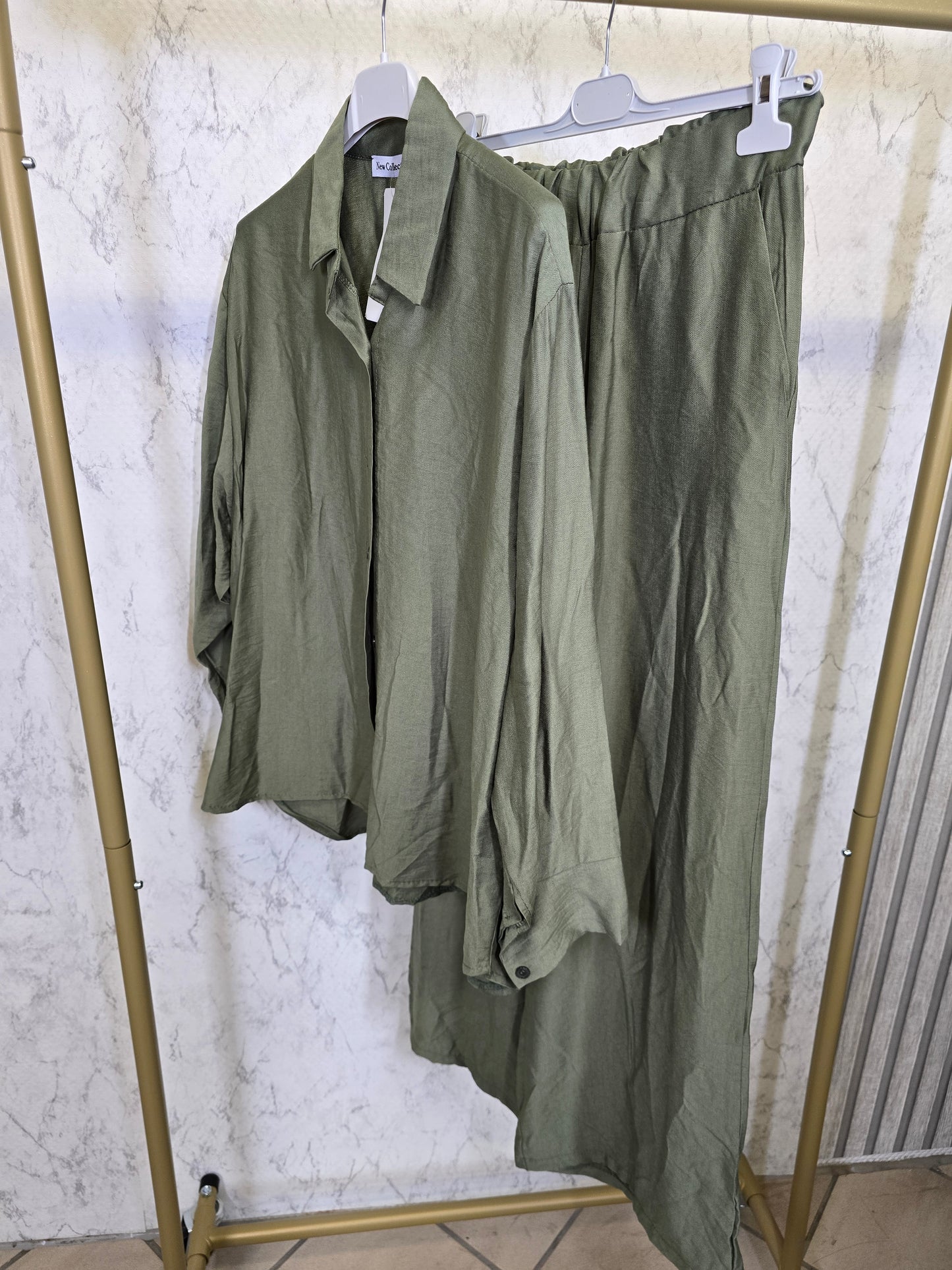 Zweiteiler Hemd und Hose seidenglanz weiches Viskose