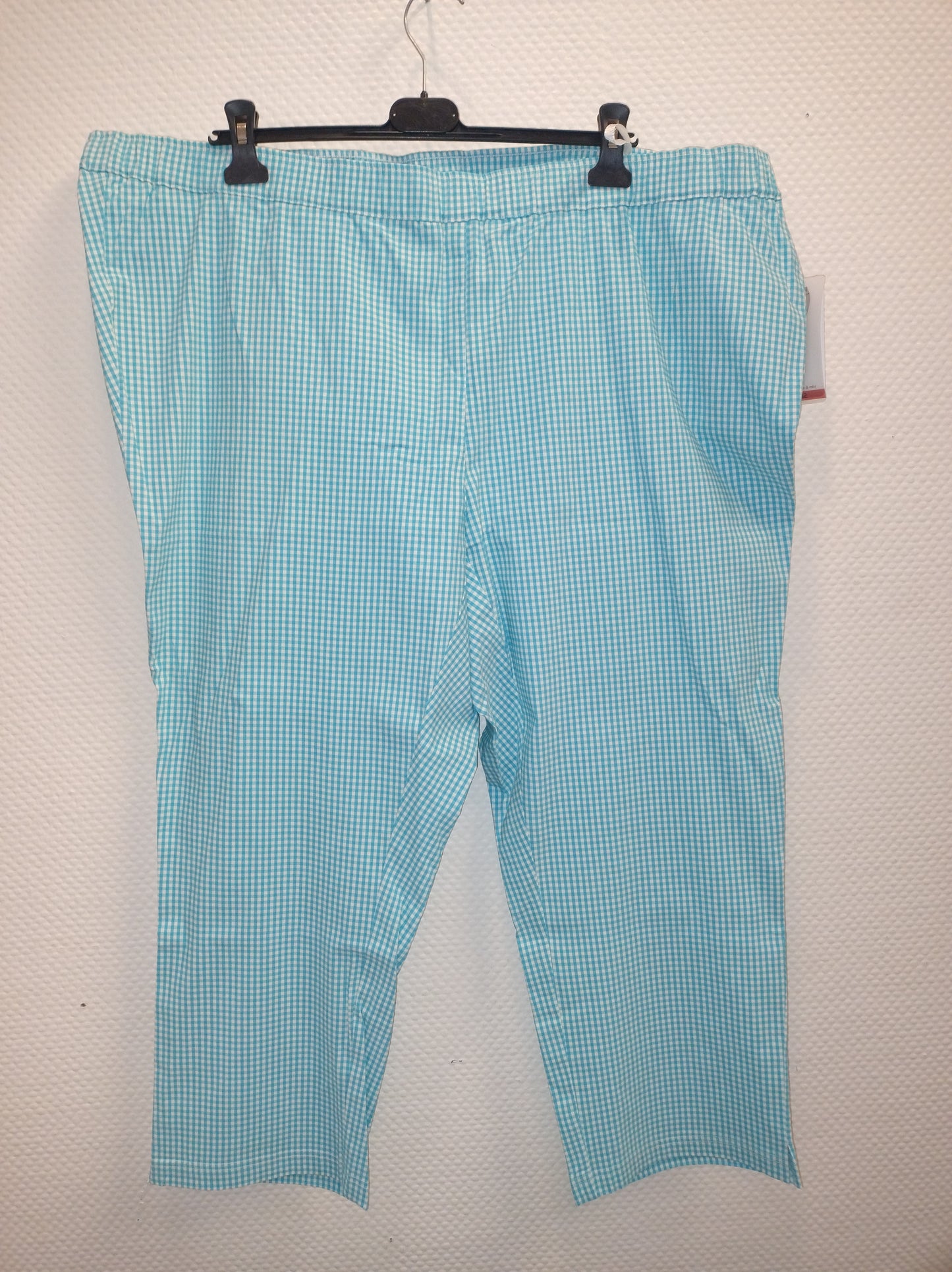 (U6) Ulla Popken Hose kariert blau/weiß 747504 740