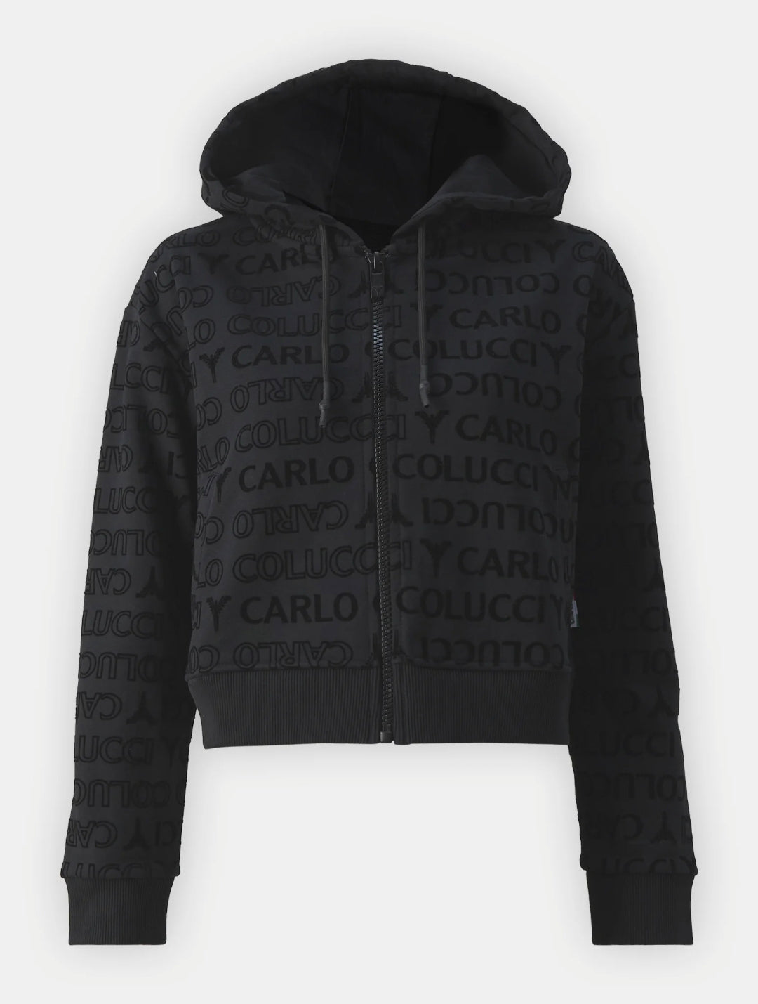 (97) Carlo Colucci Sweatjacke Damen schwarz 3d Filz Druck