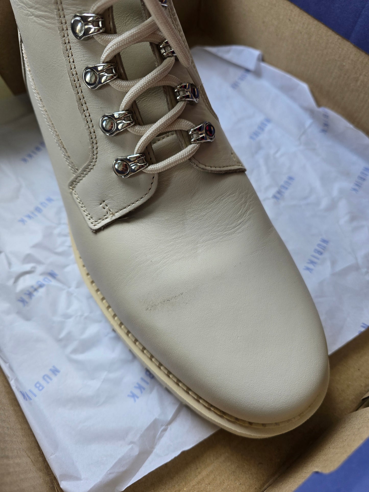 NUBIKK Herren Boots creme weiß (KLEINER MACKEL SIEHE BILD) GR 45