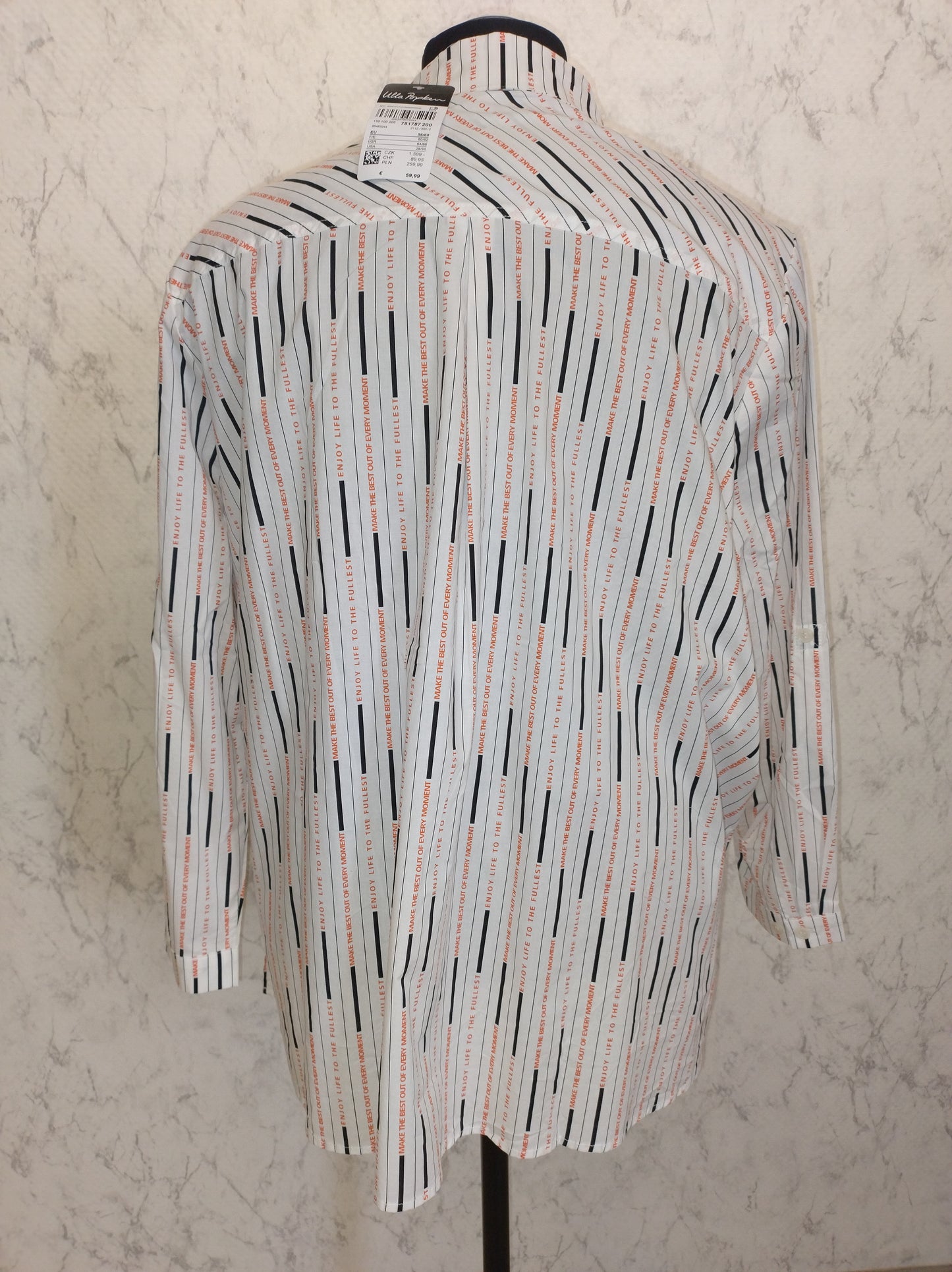 (U8) Ulla Popken Bluse weiß Schrift 781787 200
