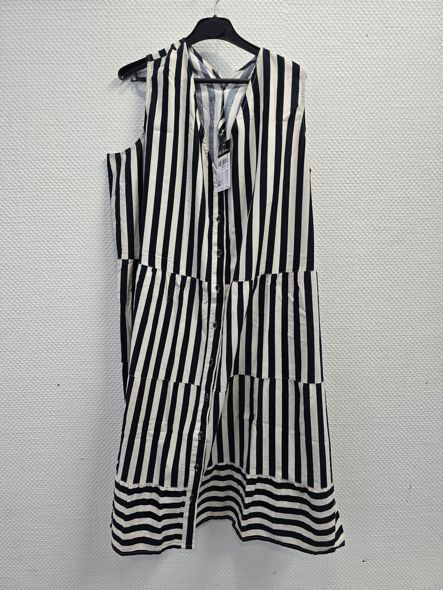 (U14) ULLA POPKEN Kleid schwarz weiß gestreift 807339 130