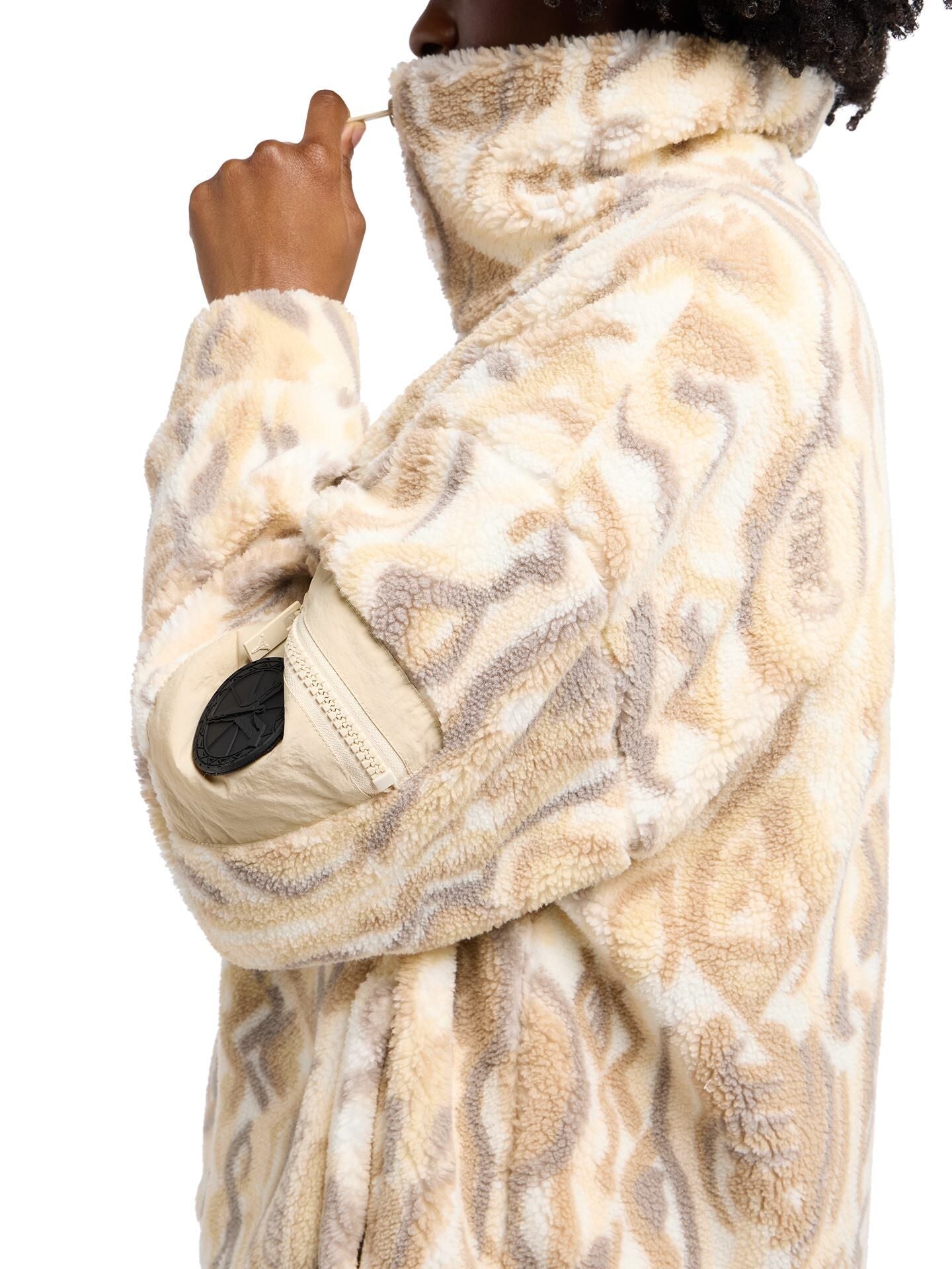 (144) Carlo Colucci Teddyjacke beige muster unisex Jacke
