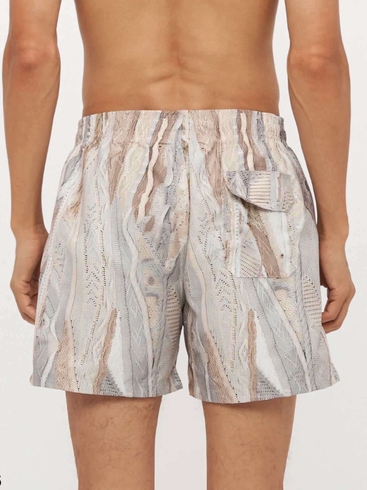 (182) Carlo Colucci Badeshort Badehose beige muster
