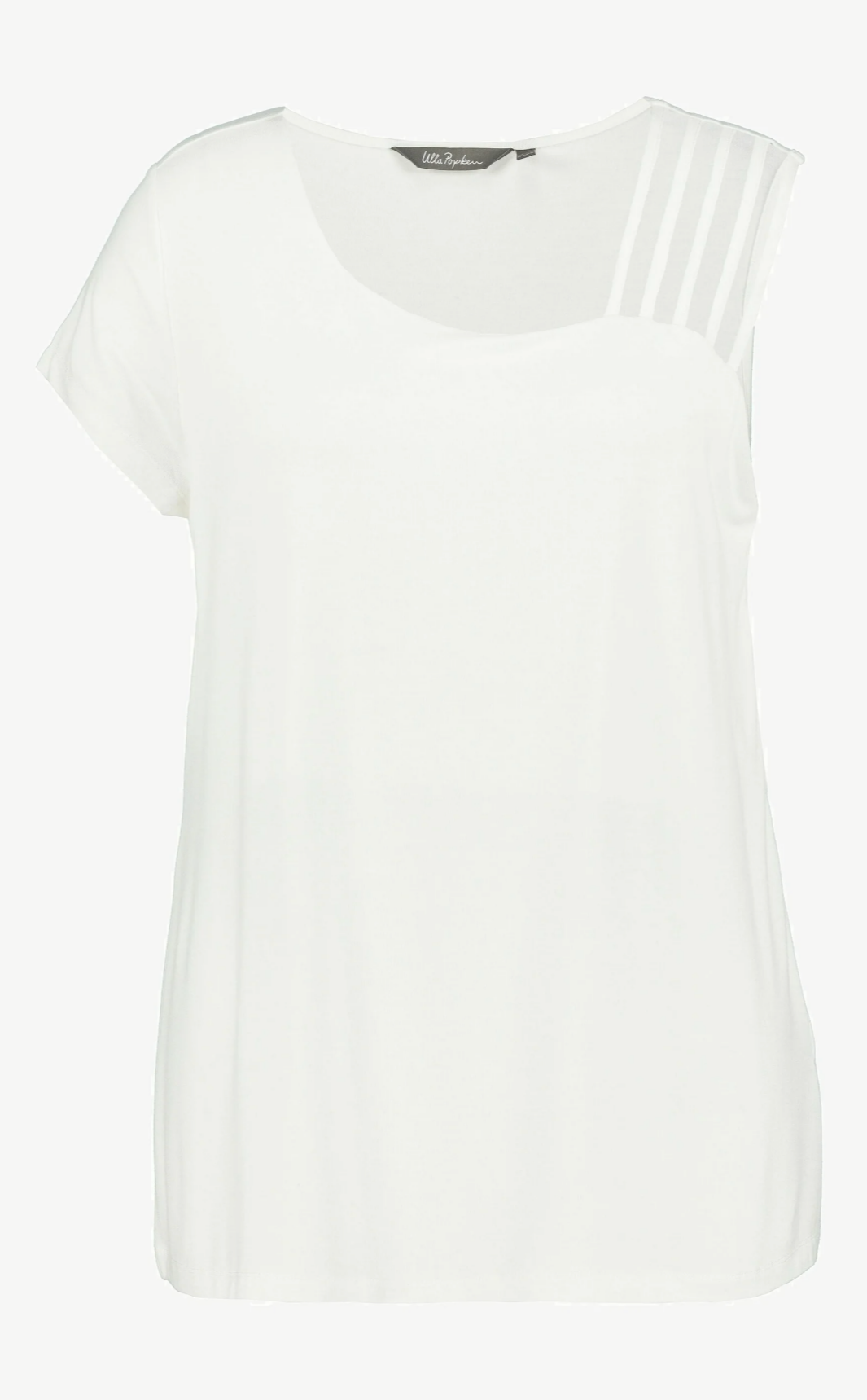 (U33) Ulla Popken T-Shirt weiß asymmetrisch 807006 200