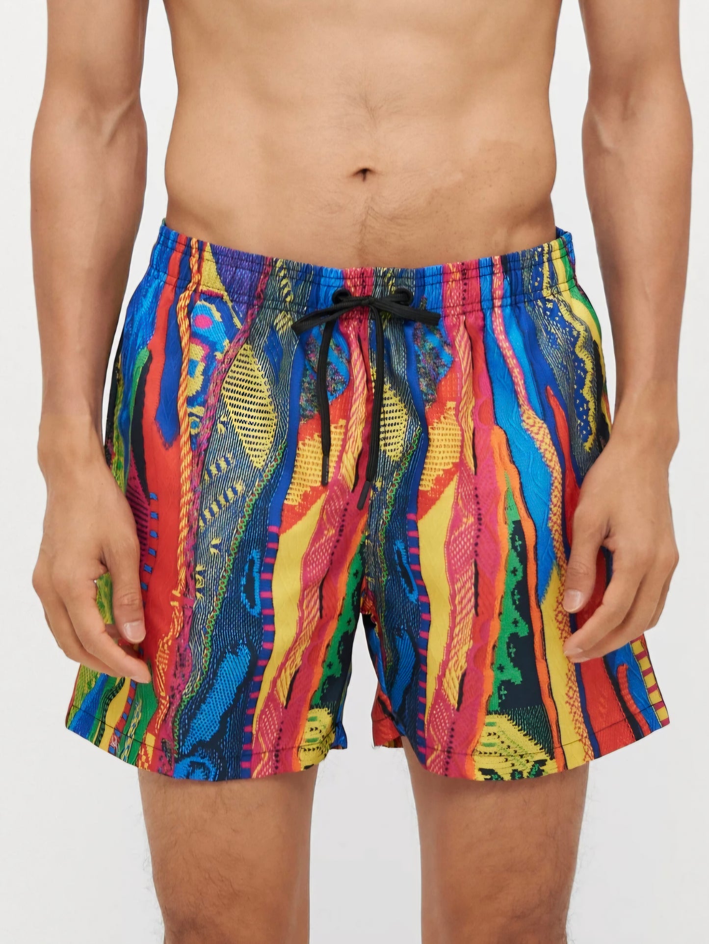 (185) Carlo Colucci Badehose Badeshort 3d Optik Bunt