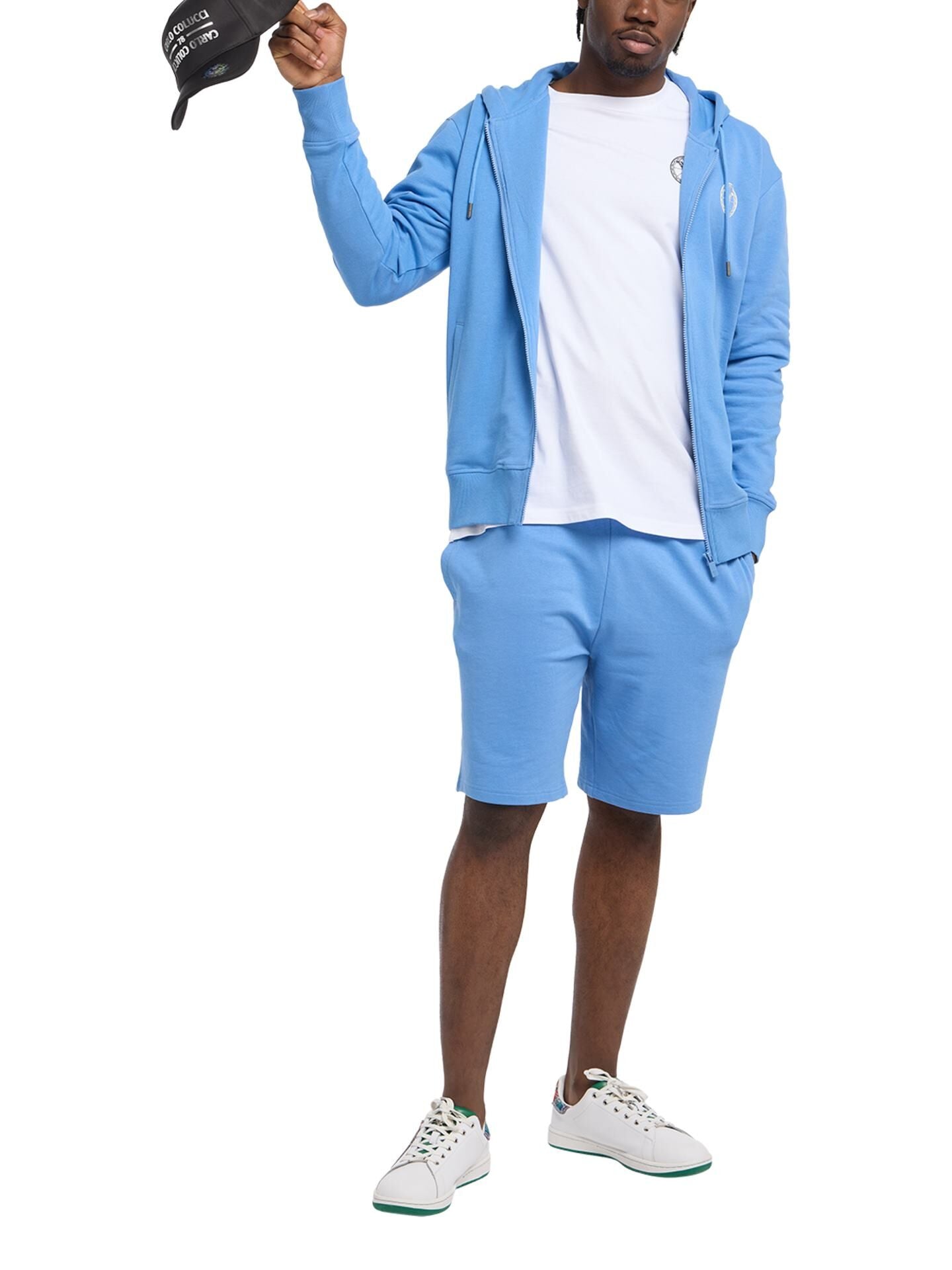 (177) Carlo Colucci Anzug Short + Sweatjacke hellblau