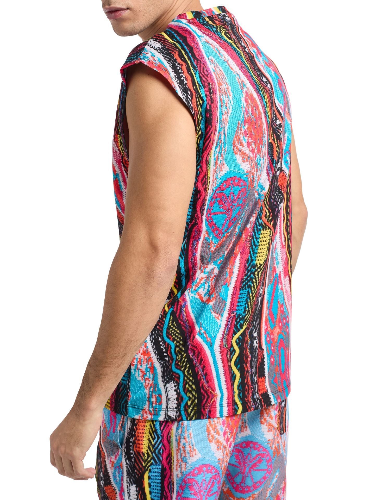 (121) Carlo Colucci Tanktop bunt muster