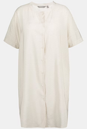 (U23) Ulla Popken Bluse Weiß gepunktet 807418 600