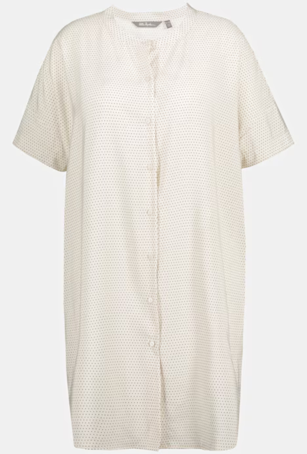 (U23) Ulla Popken Bluse Weiß gepunktet 807418 600