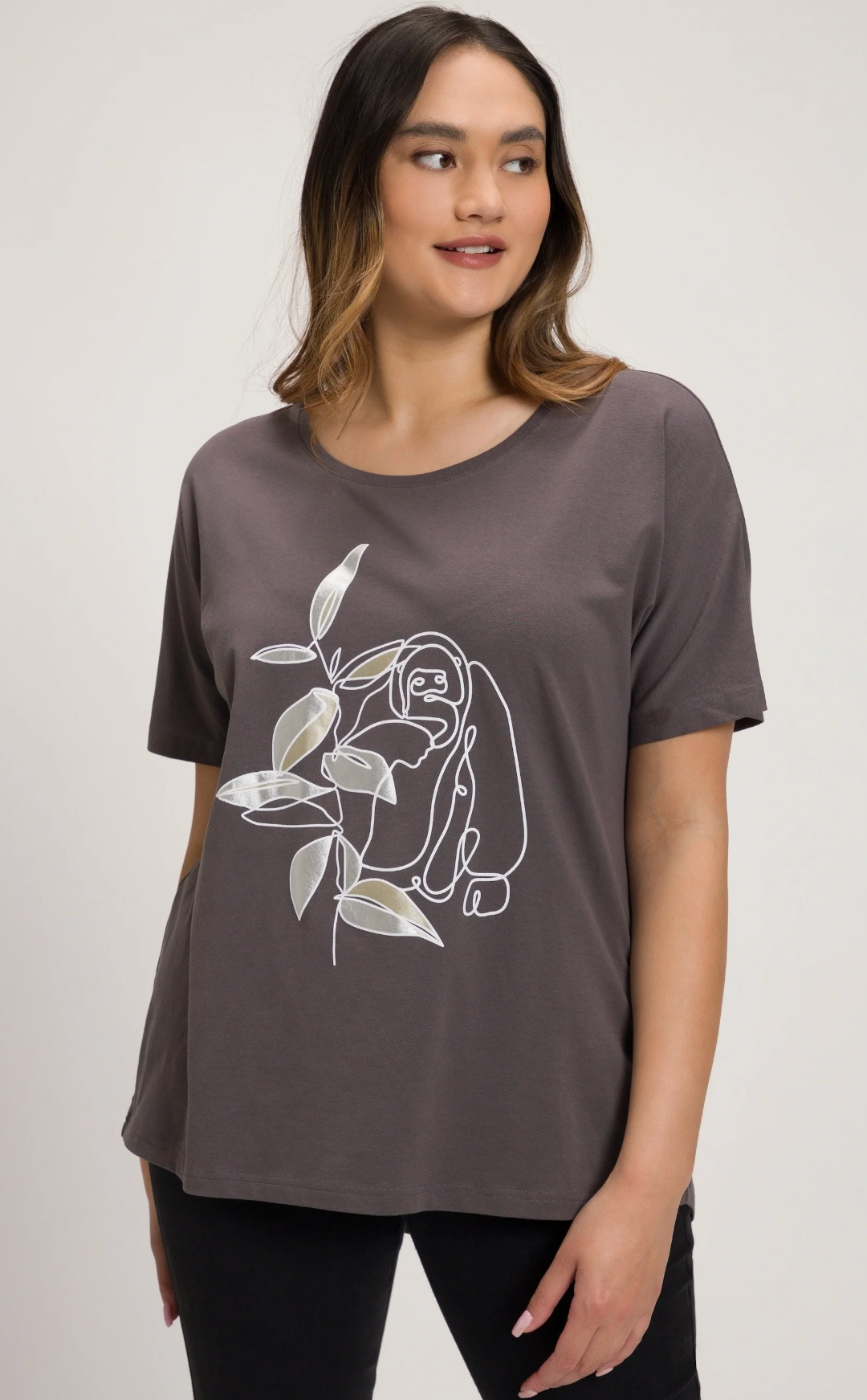 (U10) Ulla Popken T-Shirt Grau 808480 101
