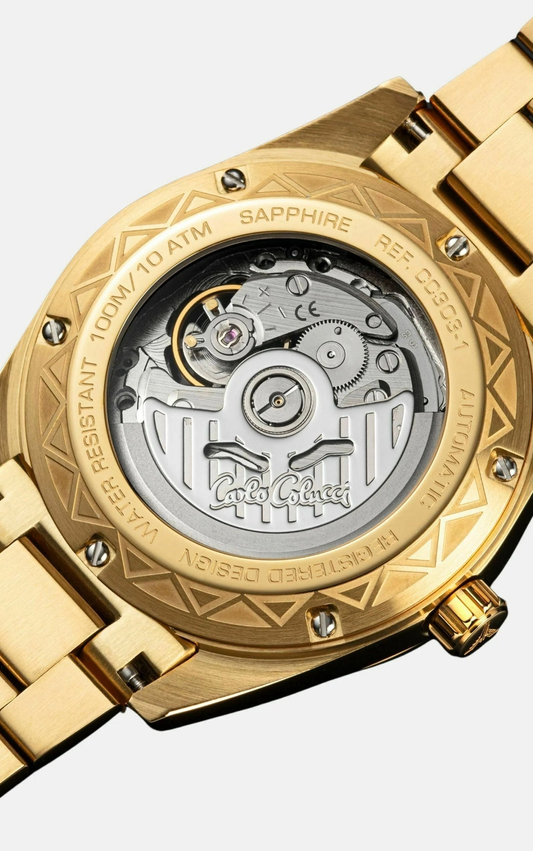 Nr13 Carlo Colucci Armbanduhr gold Metallarmband Automatik + 2 Jahre Herstellergarantie