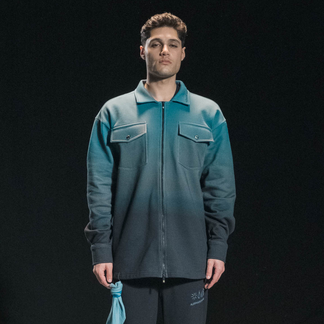 (129) Alessandro Magno Chapter 2 Midnight Blue Sweatjacke sehr oversize unisex