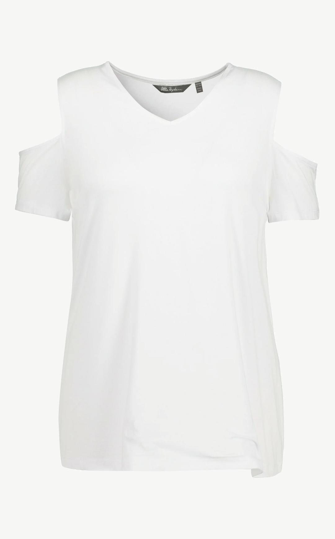 (U30) Ulla Popken T-Shirt Weiß schulterfrei 806391 200