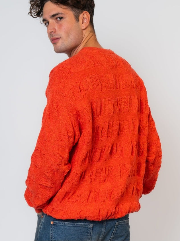 (214) Carlo Colucci 3d Strickpullover orange LIMITED EDITION
