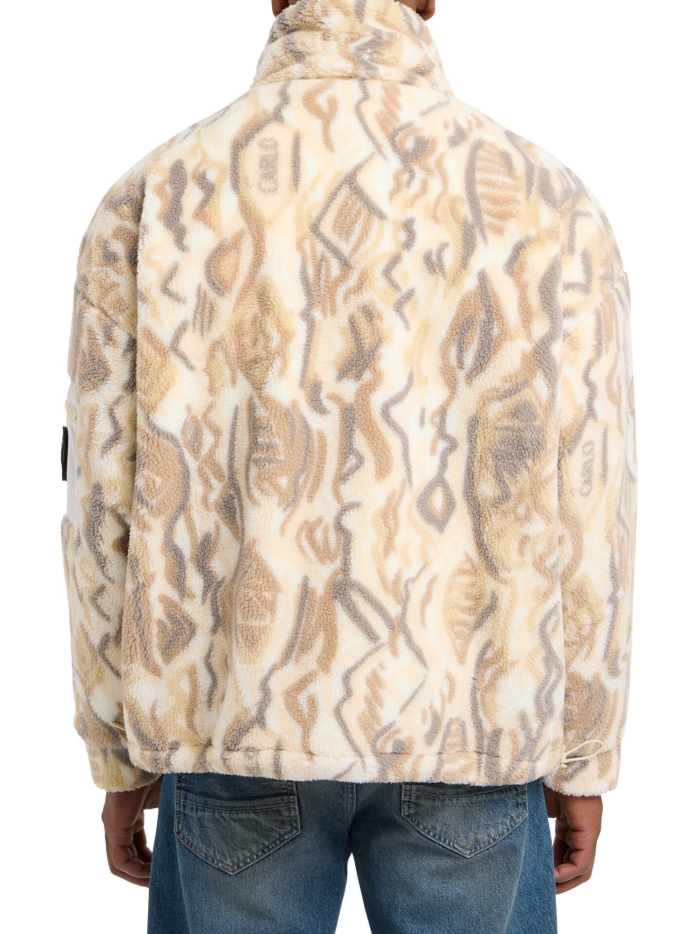(144) Carlo Colucci Teddyjacke beige muster unisex Jacke