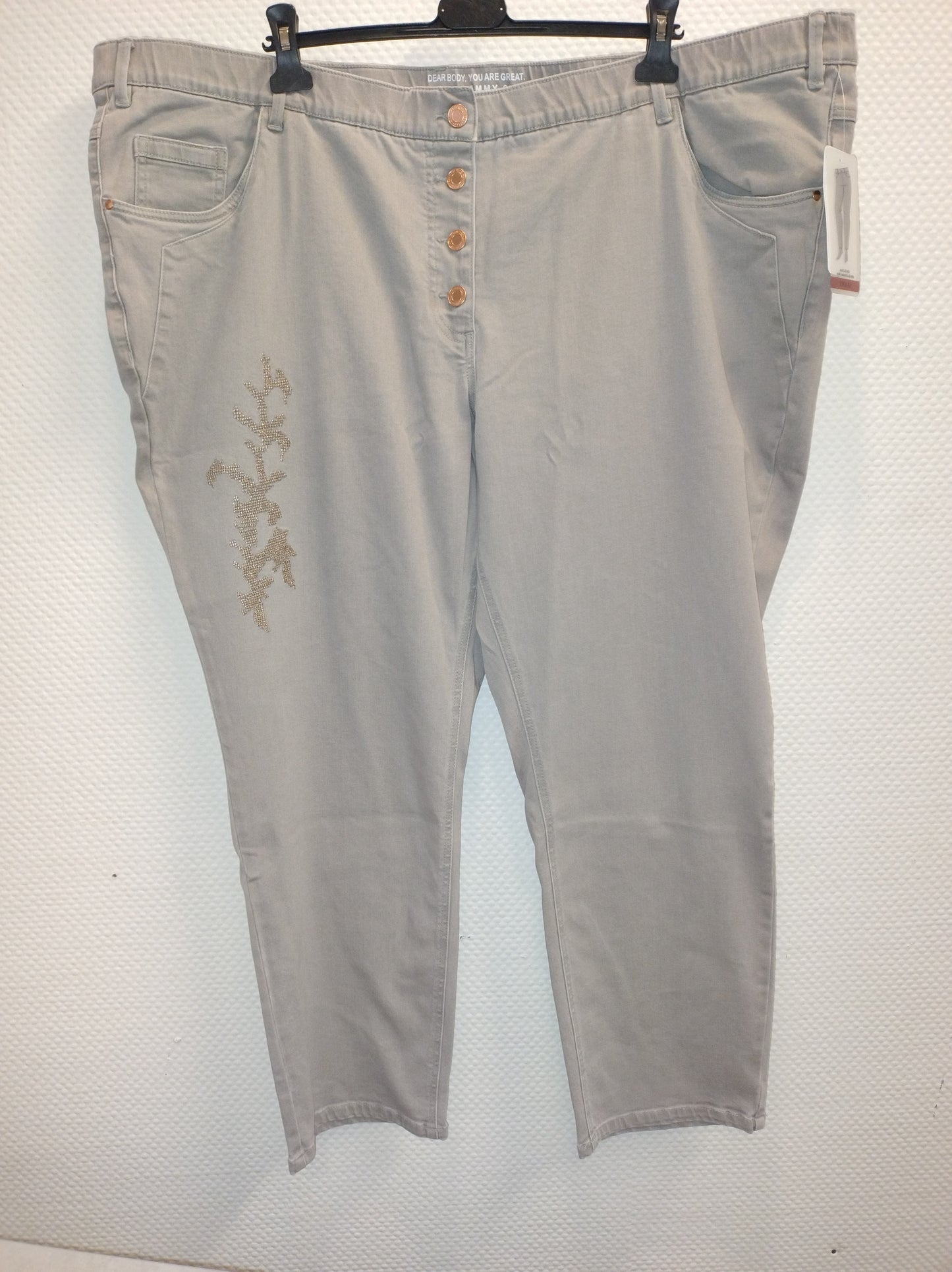 (U3) Ulla Popken Jeans hell grau schwarz 790915 93
