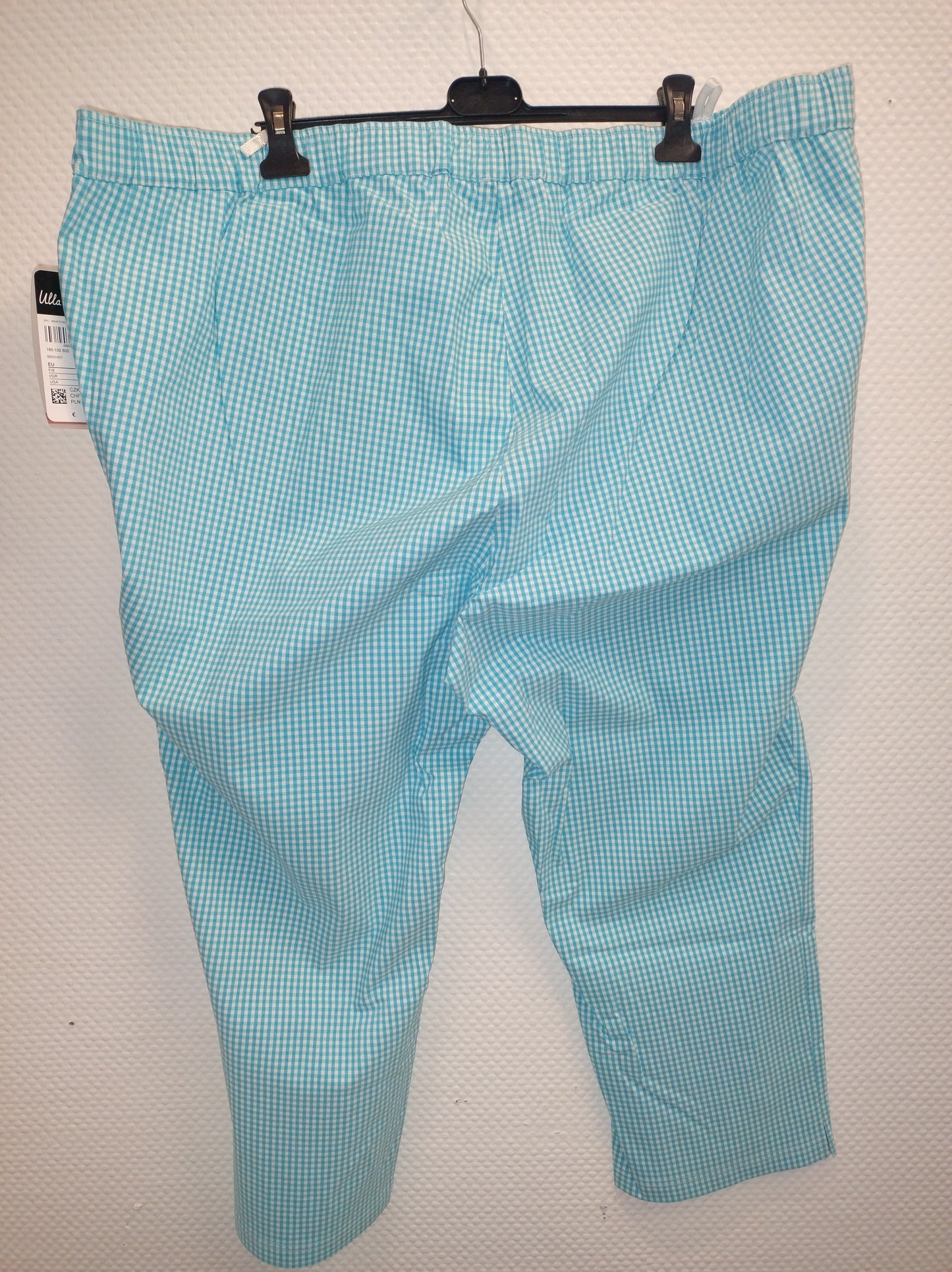 (U6) Ulla Popken Hose kariert blau/weiß 747504 740