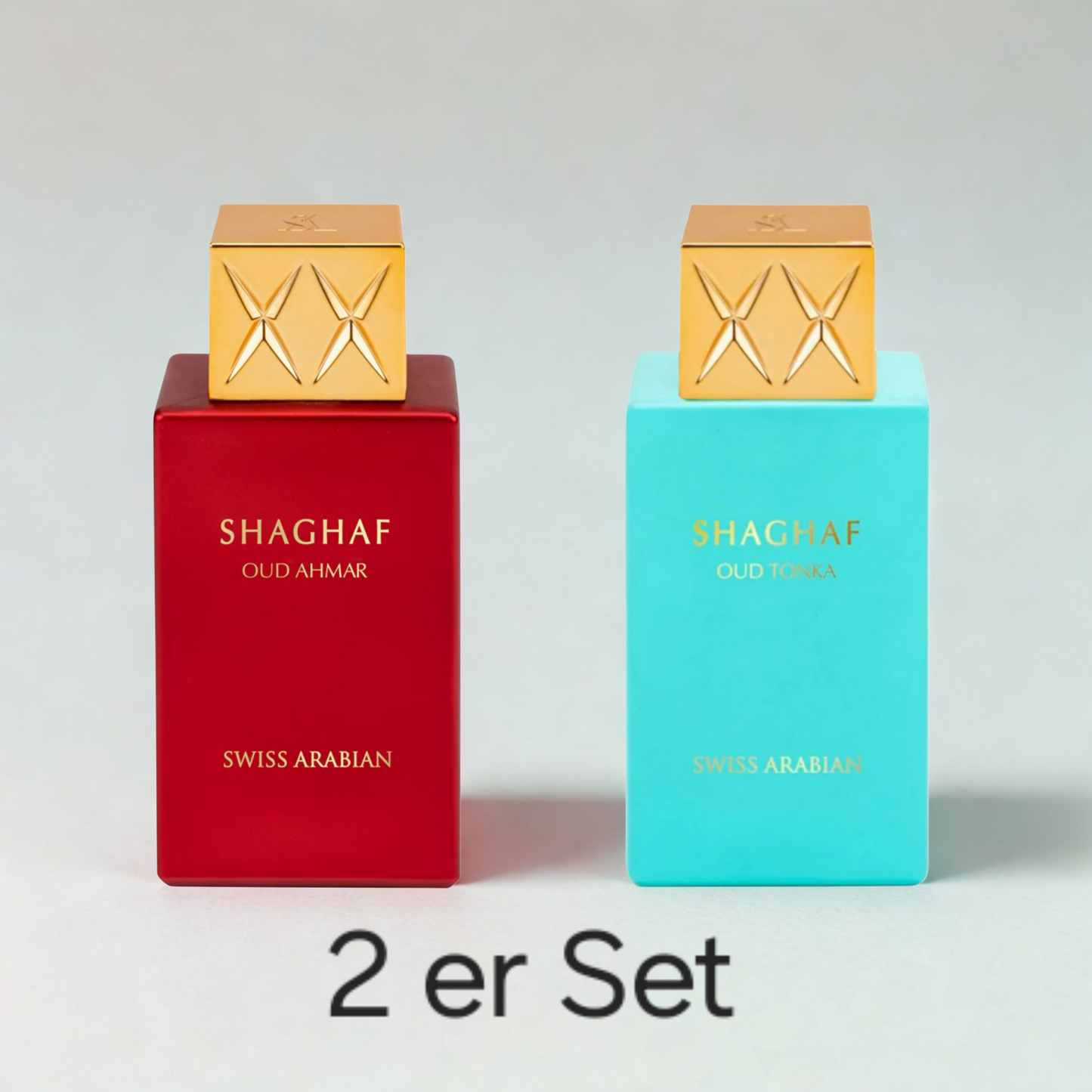 2er Set Shaghaf Oud Ahmar rot+ Shaghaff Oud Tonka türkis Perfekt zum Kombinieren