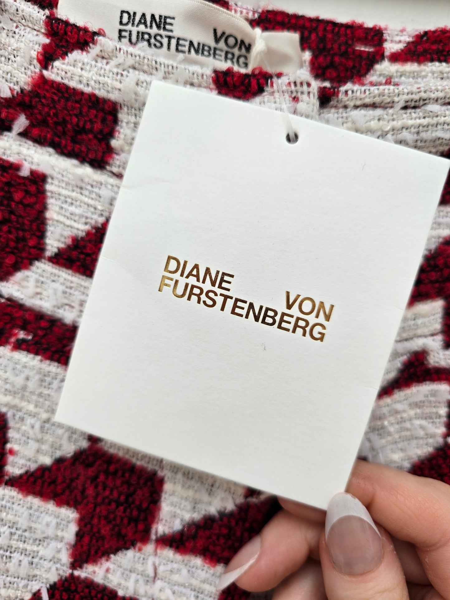 (Stange2) Diane von Furstenberg Short weiß rot kariert Gr S