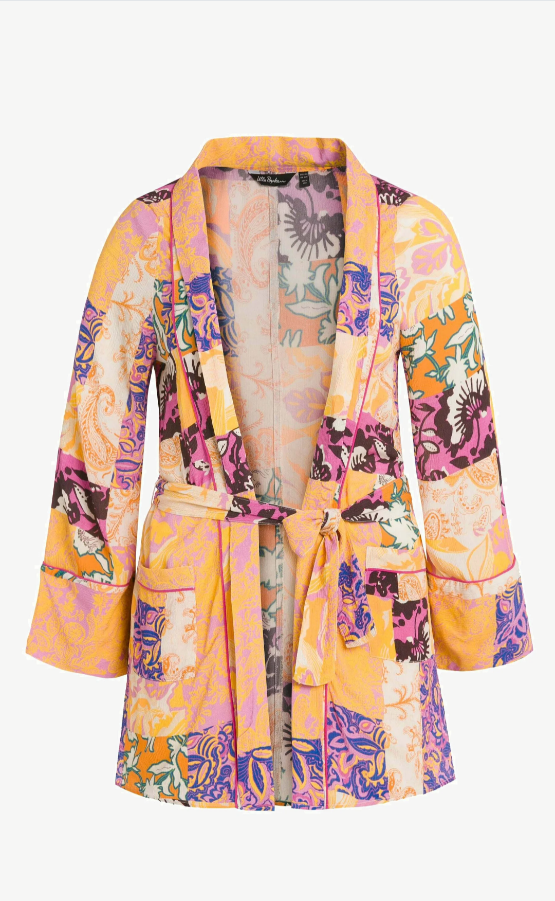 (U1) Ulla Popken Kimono orange bunt 809538 808