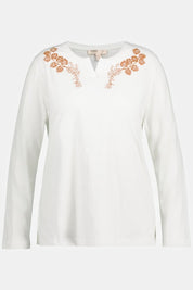 (U30) Ulla Popken Langarmshirt weiß