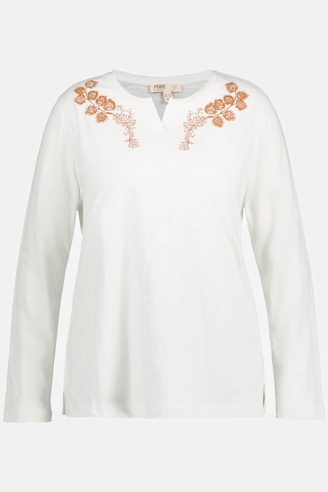 (U30) Ulla Popken Langarmshirt weiß