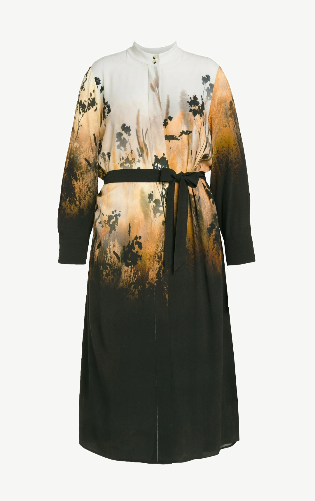 (U2) Ulla Popken Kleid schwarz/orange 807960 200