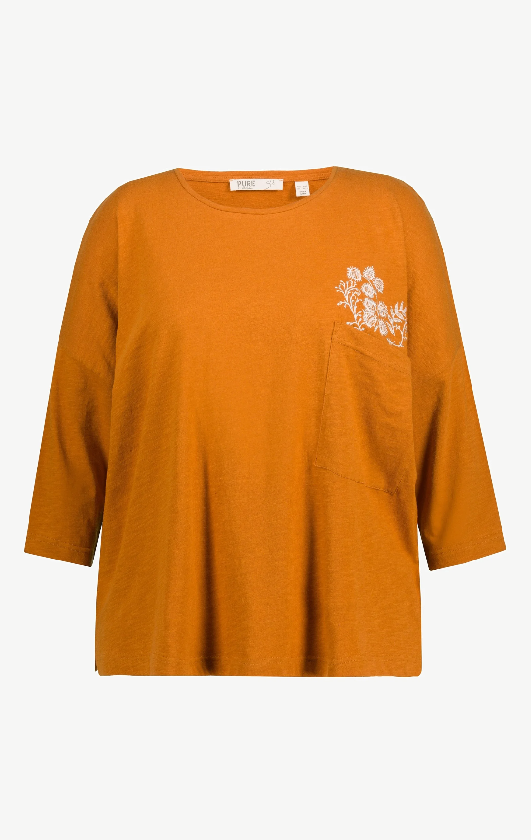 (U29) Ulla Popken Langarmshirt Braunorange 809307 676