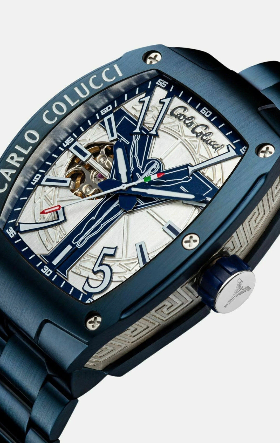 Nr7 Carlo Colucci Armbanduhr navyblau Metall + 2 Jahre Herstellergarantie