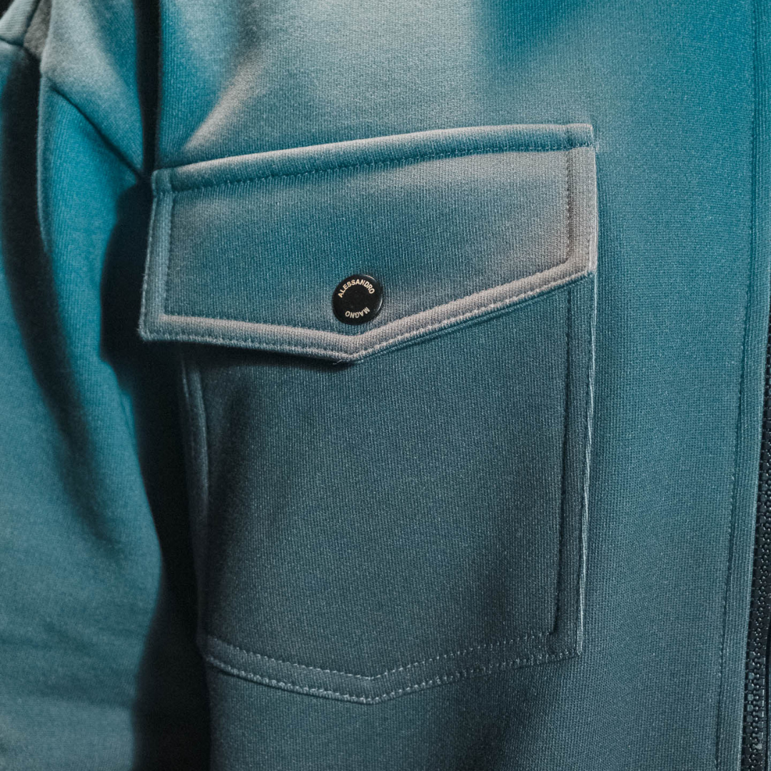 (129) Alessandro Magno Chapter 2 Midnight Blue Sweatjacke sehr oversize unisex
