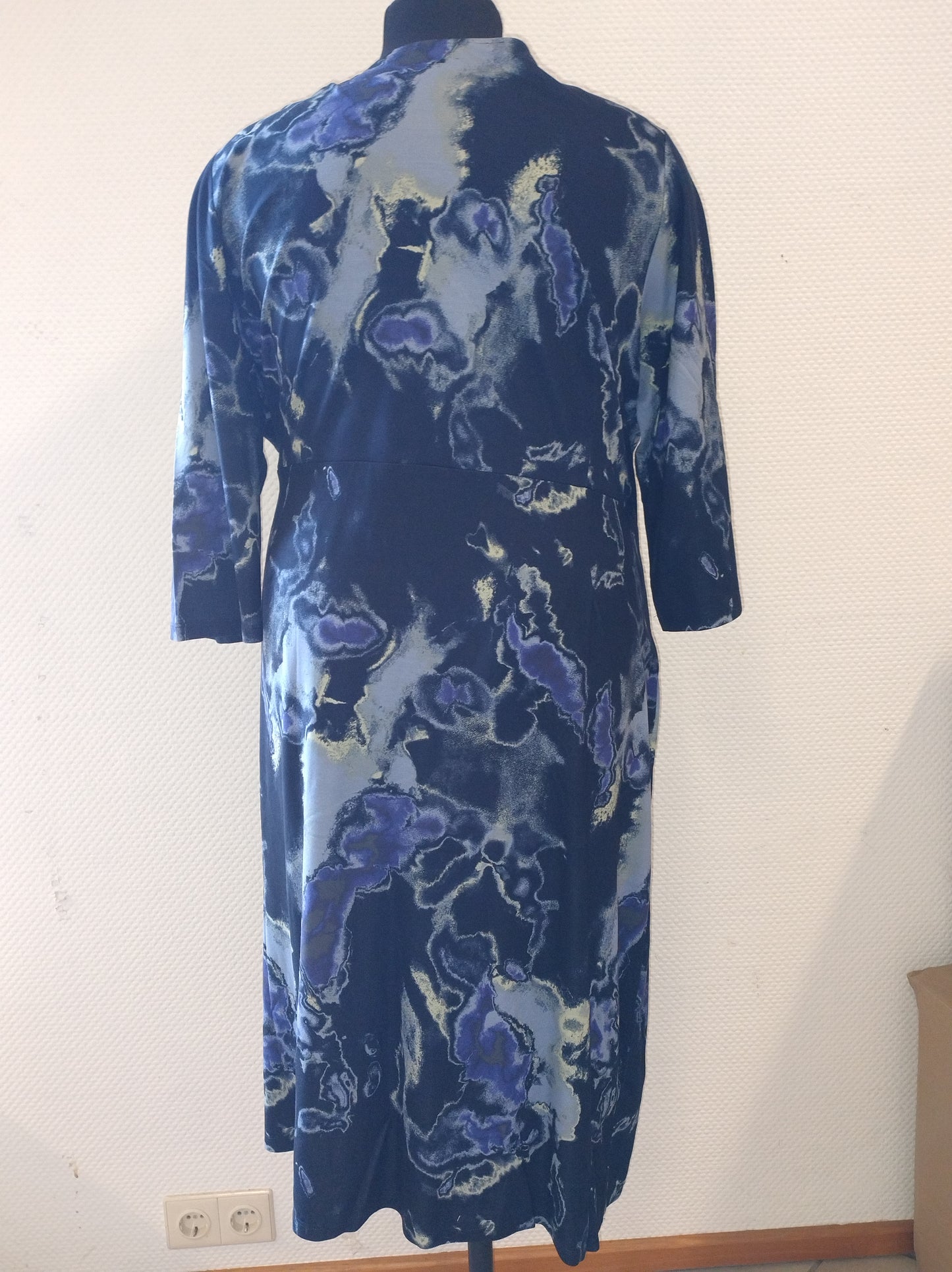 (U29) Ulla Popken Kleid Blau mit Muster 801624 185