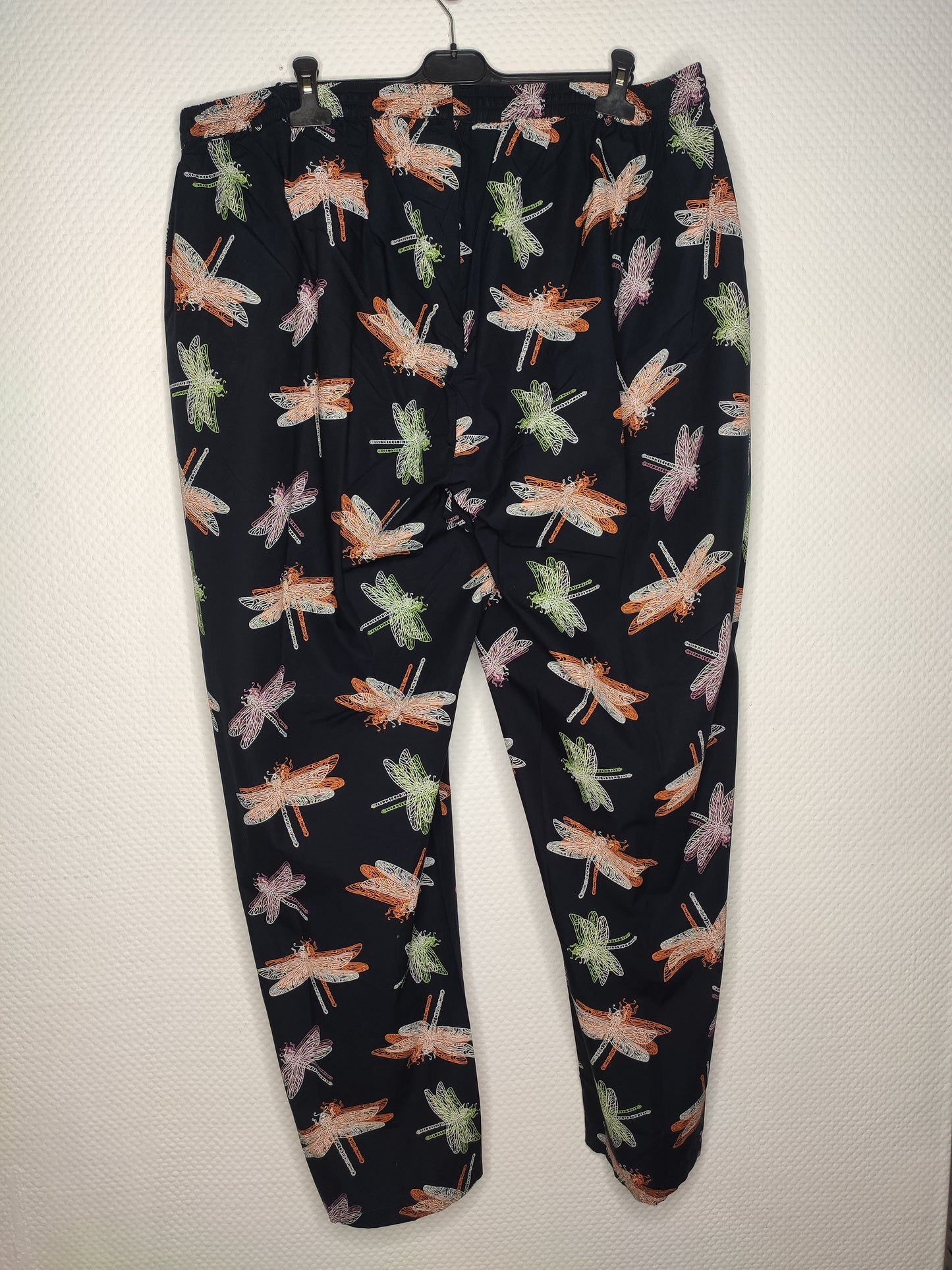 (U12) Ulla Popken Hose schwarz Libelle Muster 807189 130